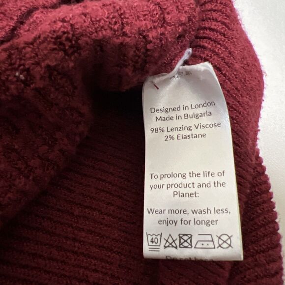 Saint + Sofia Crewneck Pullover Textured Sweater Red Women's L Lightweight - Picture 3 of 5